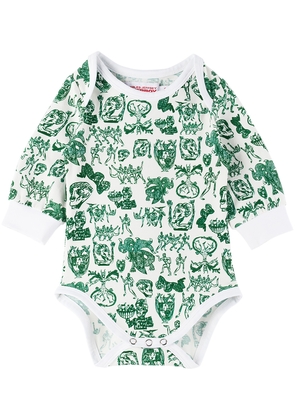 Charles Jeffrey LOVERBOY SSENSE Exclusive Baby White & Green Bodysuit