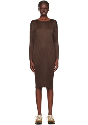 PLEATS PLEASE ISSEY MIYAKE Brown Monthly Colors September Midi Dress