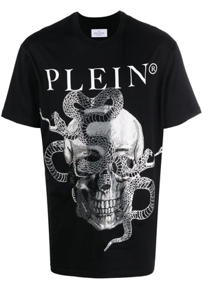 Philipp Plein Snake-print round-neck T-shirt - Black