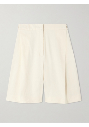 TOVE - Bella Pleated Linen-blend Shorts - Off-white - FR36,FR44,FR38,FR42,FR40,FR34