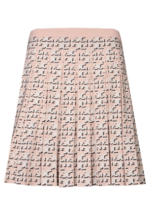 Tory Burch Beige Logo Jacquard Mini Skirt
