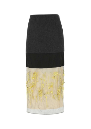Prada Multicolor Wool And Mesh Skirt
