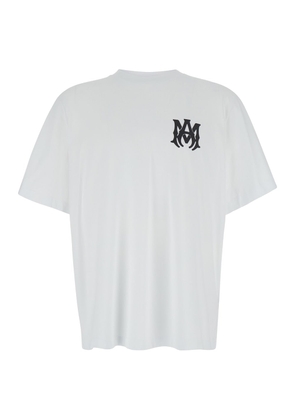 Amiri Oversized White T-Shirt With Contrasting Logo Print In Cotton Man