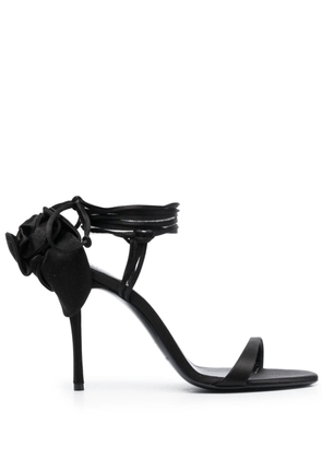 Magda Butrym 110mm flower satin sandals - Black
