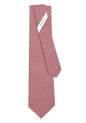 Ferragamo tetris-print silk tie - Red