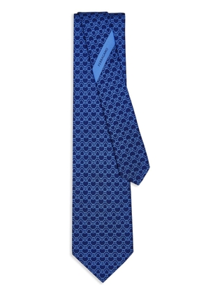 Ferragamo wave-print silk tie - Blue