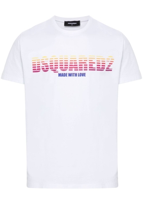 Dsquared2 ombré-logo print T-shirt - White