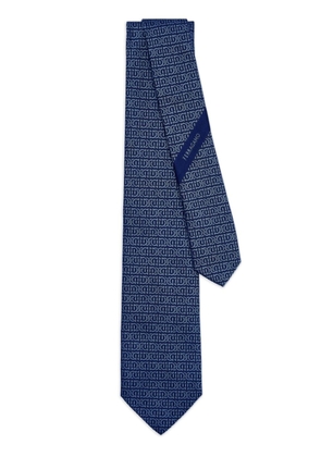 Ferragamo Gancini-jacquard silk tie - Blue