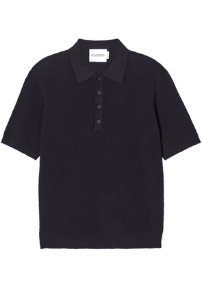 Closed short-sleeve waffle-knit polo shirt - Black