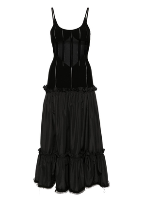 Roberto Cavalli knitted tiered midi dress - Black
