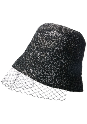Maison Michel Souna veil-detail bucket hat - Black
