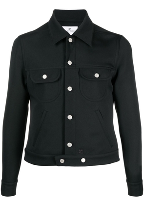 Courrèges classic-collar cotton jacket - Black
