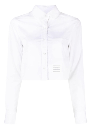 Thom Browne floral-intarsia cotton jumper - White