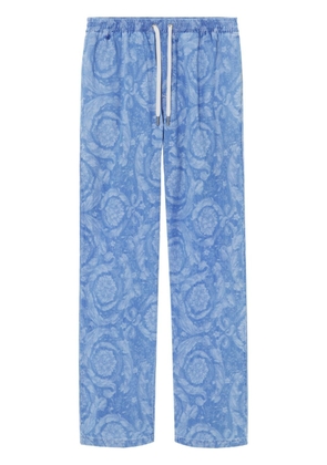 Versace Barocco chambray denim trousers - Blue