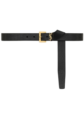 Saint Laurent Cassandre leather belt - Black