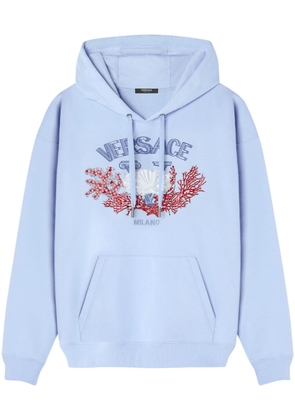 Versace University Coral embroidered hoodie - Blue
