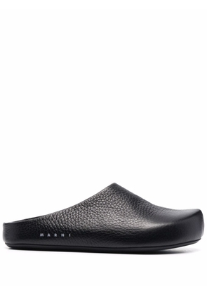 Marni textured-leather clog slippers - Black