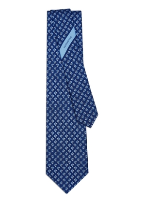 Ferragamo Bee-print silk tie - Blue