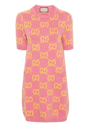 Gucci GG-pattern wool dress - Pink