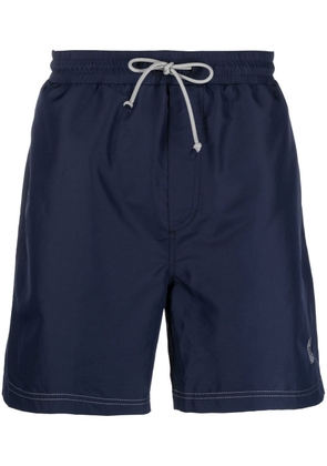 Brunello Cucinelli logo-embroidered swim shorts - Blue