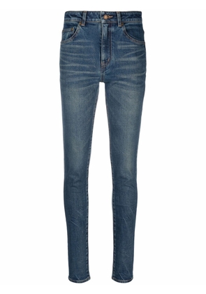 Saint Laurent whiskered skinny jeans - Blue