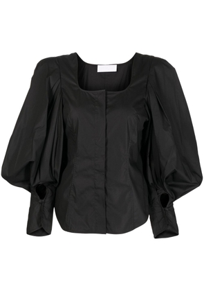 Mame Kurogouchi square-neck puff-sleeve blouse - Black