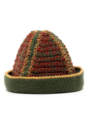 Nicholas Daley colour-blocked crochet beanie - Green