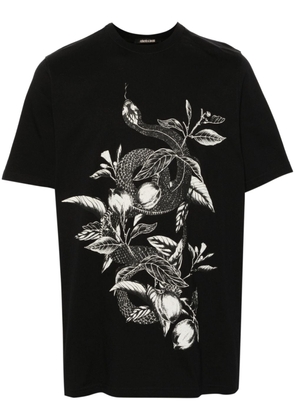 Roberto Cavalli mix-print cotton T-shirt - Black