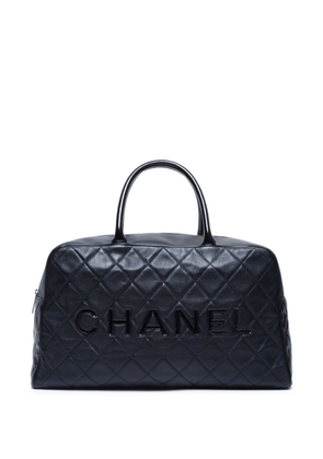 CHANEL Pre-Owned 2000 logo-appliqué diamond-quilted travel bag - Black