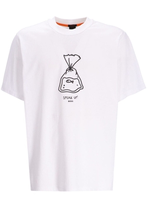 BOSS TeeMixDoodle cotton T-shirt - White