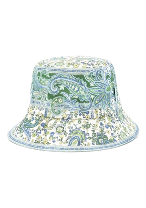 ZIMMERMANN floral-print linen bucket hat - Blue