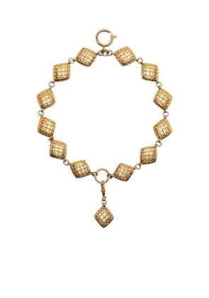 CHANEL Pre-Owned 1990s waffle-textured choker - Gold