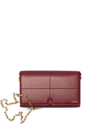 Burberry logo-stamp leather clutch bag - Red
