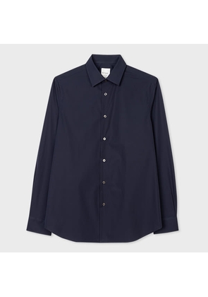 Paul Smith Tailored-Fit Navy Cotton 'Signature Stripe' Cuff Shirt Blue