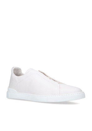 Zegna Leather Triple Stitch Sneakers