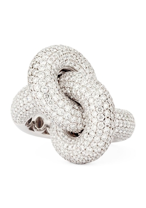 Engelbert White Gold And Diamond The Legacy Knot Ring (Size 52)