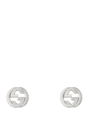 Gucci Sterling Silver Interlocking G Earrings