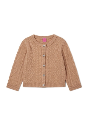 Cashmere In Love Kids Cashmere-Wool Alaska Cable-Knit Cardigan (12-36 Months)