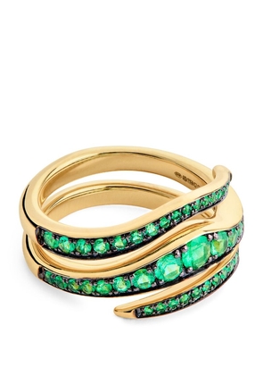 Emily P. Wheeler Yellow Gold And Emerald Double Wrap Ring