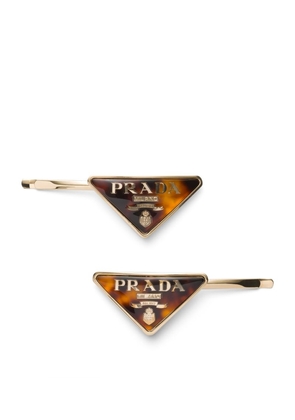 Prada Triangle Hair Clips (Set Of 2)