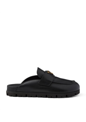 Prada Leather Slip-On Sandals