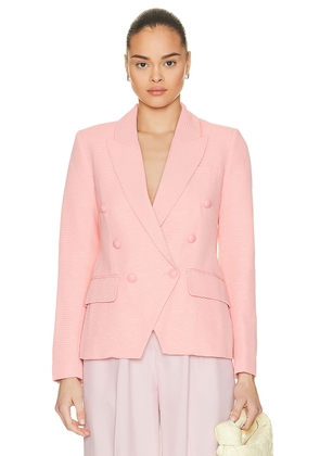 L'AGENCE Kenzie Double Breasted Blazer in Rose Tan & Tropical - Pink. Size 4 (also in ).