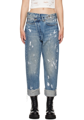 R13 SSENSE Exclusive Blue Crossover Jeans