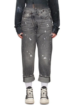 R13 SSENSE Exclusive Black Crossover Jeans
