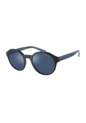 Armani Exchange Blue Mirror Blue Round Mens Sunglasses AX4114S 833555 51