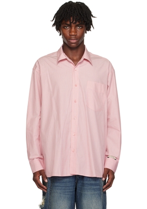 ADER error Pink Pinstripe Shirt