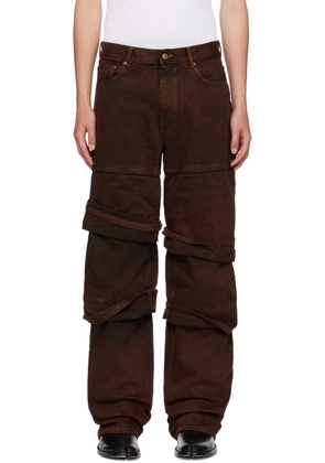 Y/Project Brown Multi Cuff Jeans