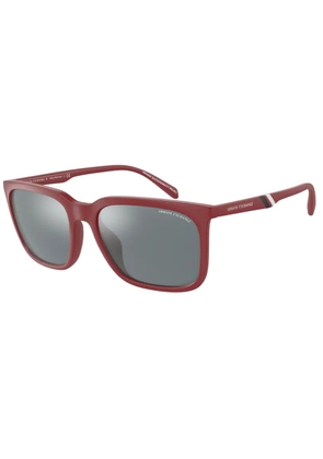 Armani Exchange Grey Mirror Black Square Mens Sunglasses AX4117SU 80986G 57
