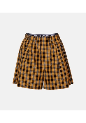Miu Miu Checked cotton shorts