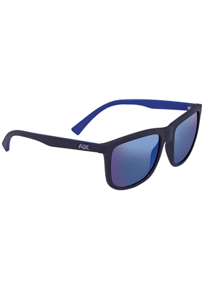Armani Exchange Mirrored Blue Square Mens Sunglasses AX4093S 829555 56